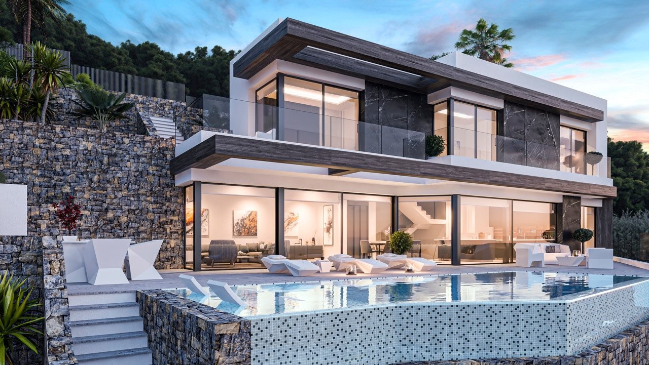Villa moderne de luxe avec vue panoramique sur la mer à Calpe