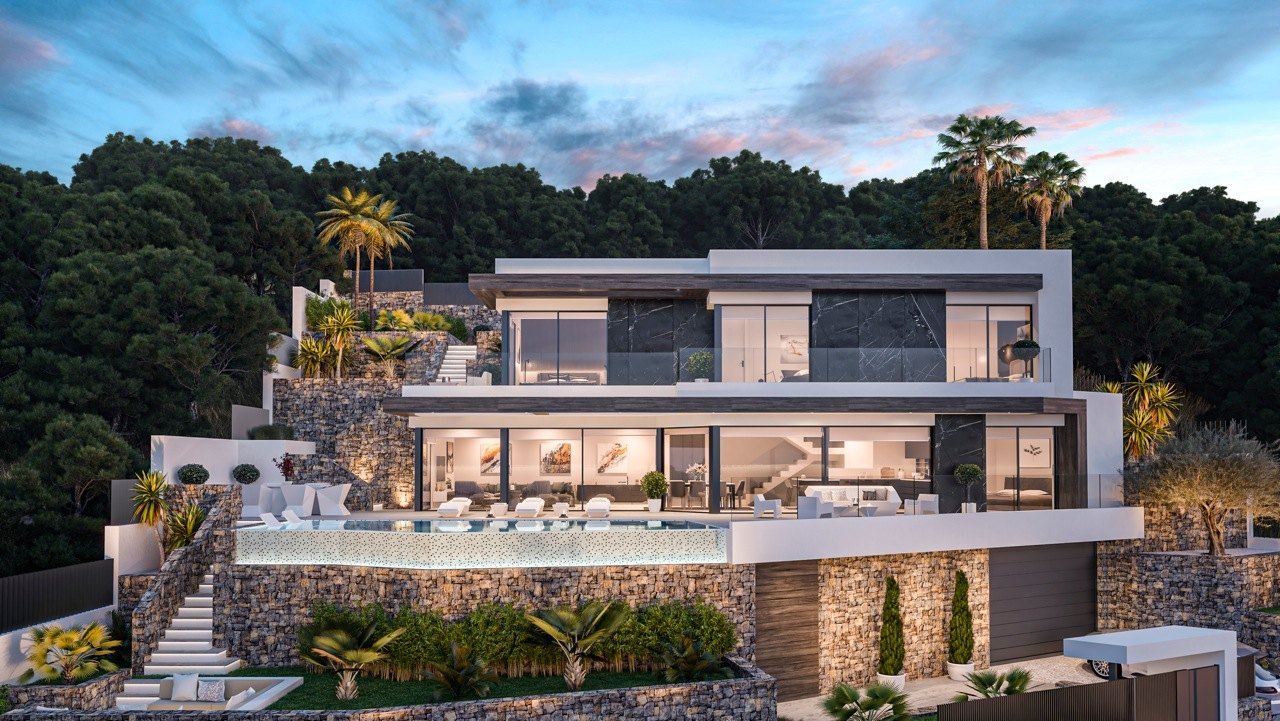 Moderne Luxusvilla mit Panoramablick aufs Meer in Calpe