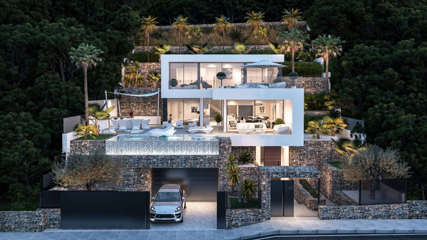 Nueva construcción: Villa moderna con vistas al mar en Calpe